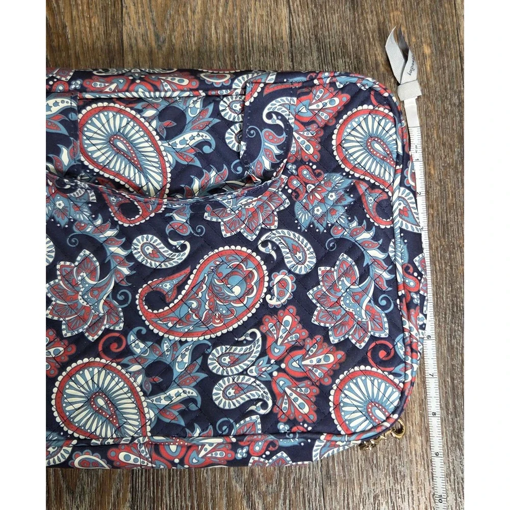 Bagsmart Hanging Toiletry Bag Quilted Paisley Travel Organizer Blue Red Large